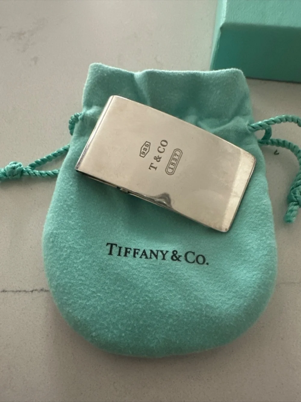 Tiffany & Co Hinged 1837 Money Clip in Sterling Silver 29.6 Gram Wide Money Clip